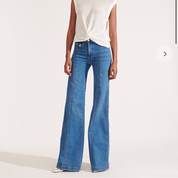 VERONICA BEARD Ember Wide Leg Jean Powdered Ocean - Picture 2 of 12